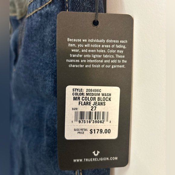 True Religion Colorblock mid rise flare jeans - Picture 6 of 8